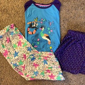 pajama set from cat and jack, xl, purple and blue